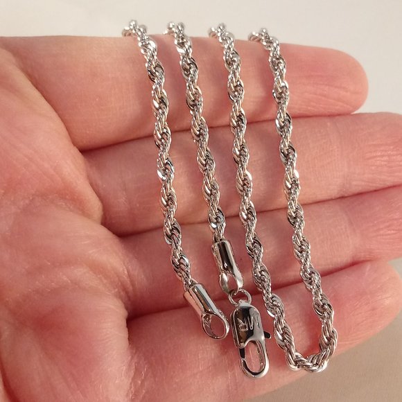 Accessories Mens Stainless Steel Twisted Rope Chain Necklace 2 316l